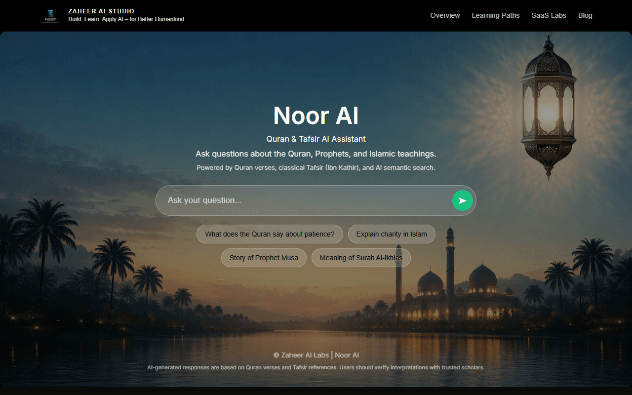 Screenshot of Noor AI